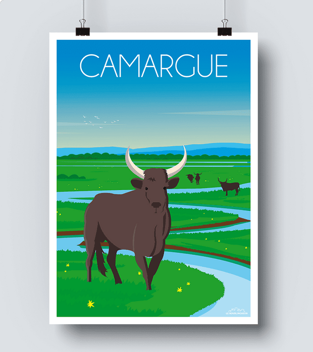 Affiche Taureaux de Camargue