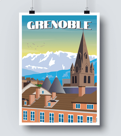 Affiche Grenoble Vintage