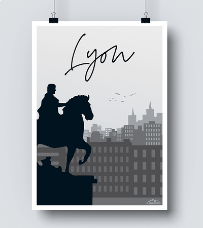 Affiche Lyon Noir & Blanc