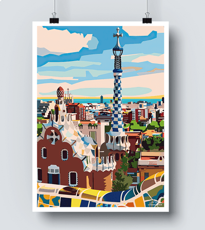 Affiche Barcelone - Parc Guell