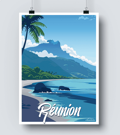 Affiche l'île de la Réunion