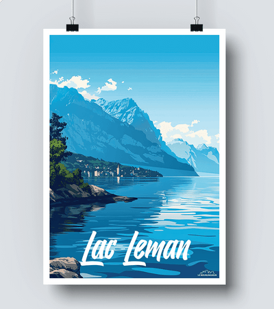 Affiche Le Lac Leman vintage