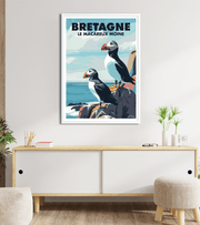 poster Bretagne "le Macareux Moine"