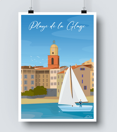 Affiche Plage Saint Tropez