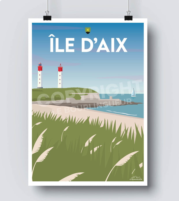 Poster bord de mer ile d'aix