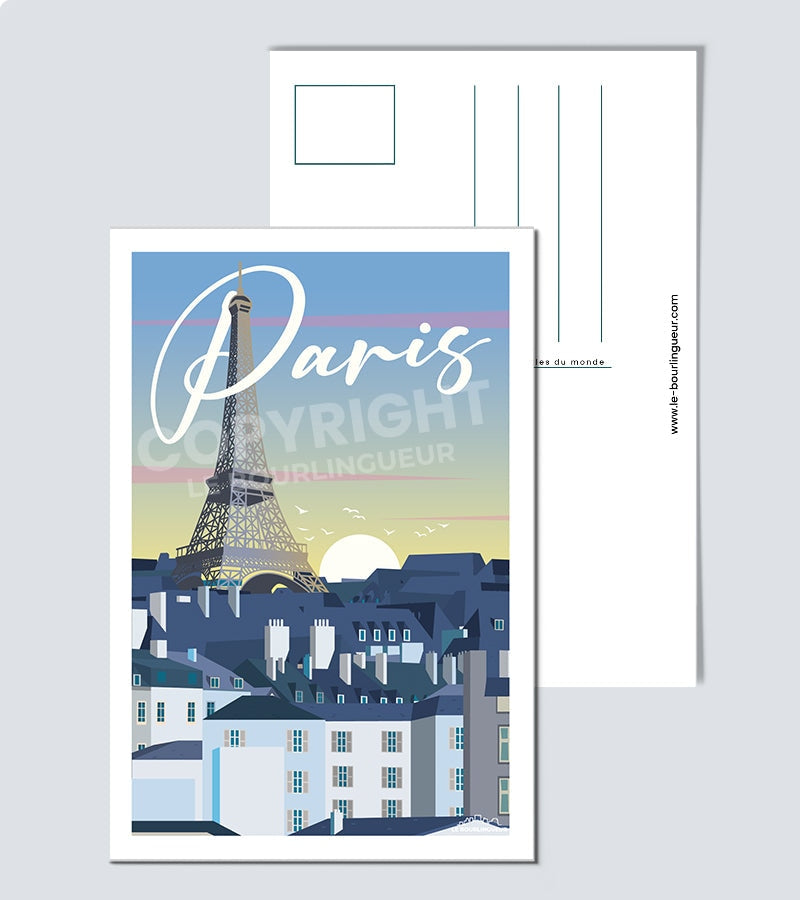 Affiche vintage PARIS Les Toits - Marcel Travel Posters Taille